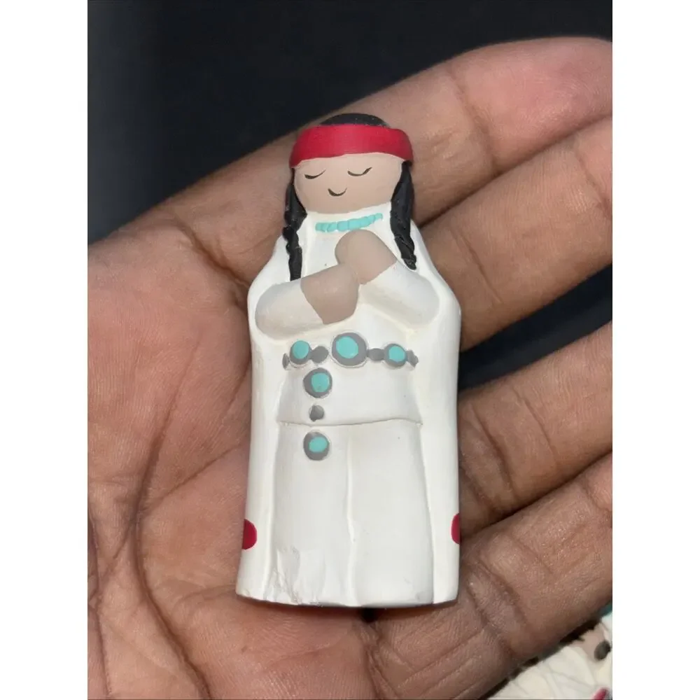 Vtg 90s Cleo Teissedre Southwest Mission/Christmas - Nativity Pottery Creche